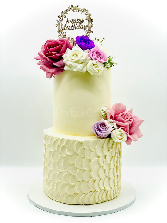 Rose Lilac Charm Birthday Cake for her