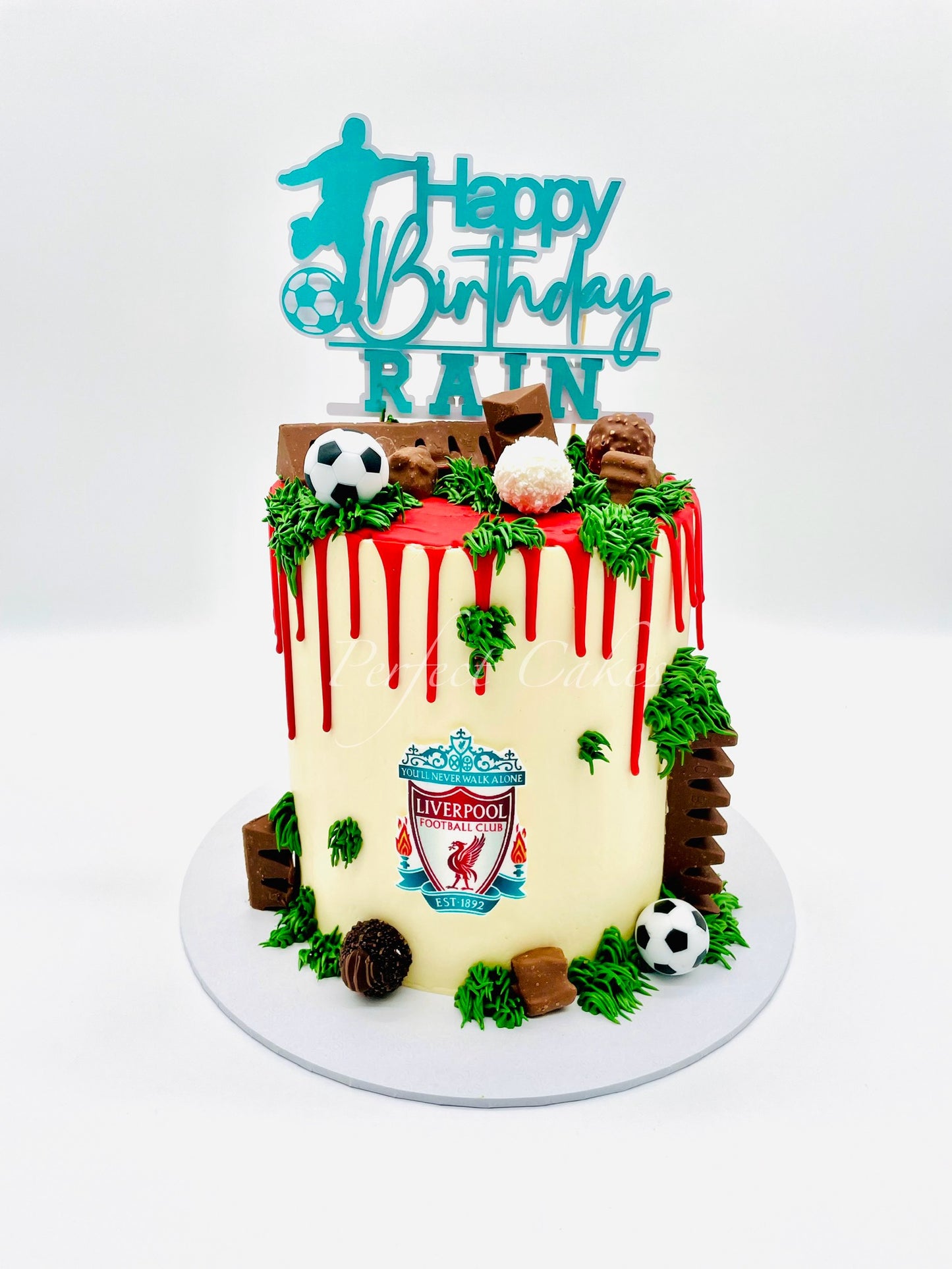 Soccer Theme Drip Cake