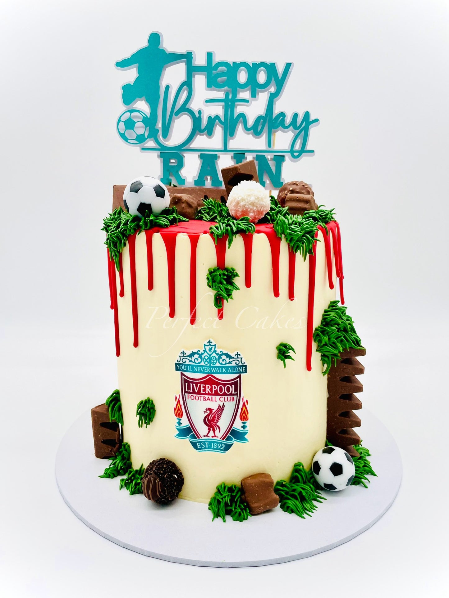 Soccer Theme Drip Cake