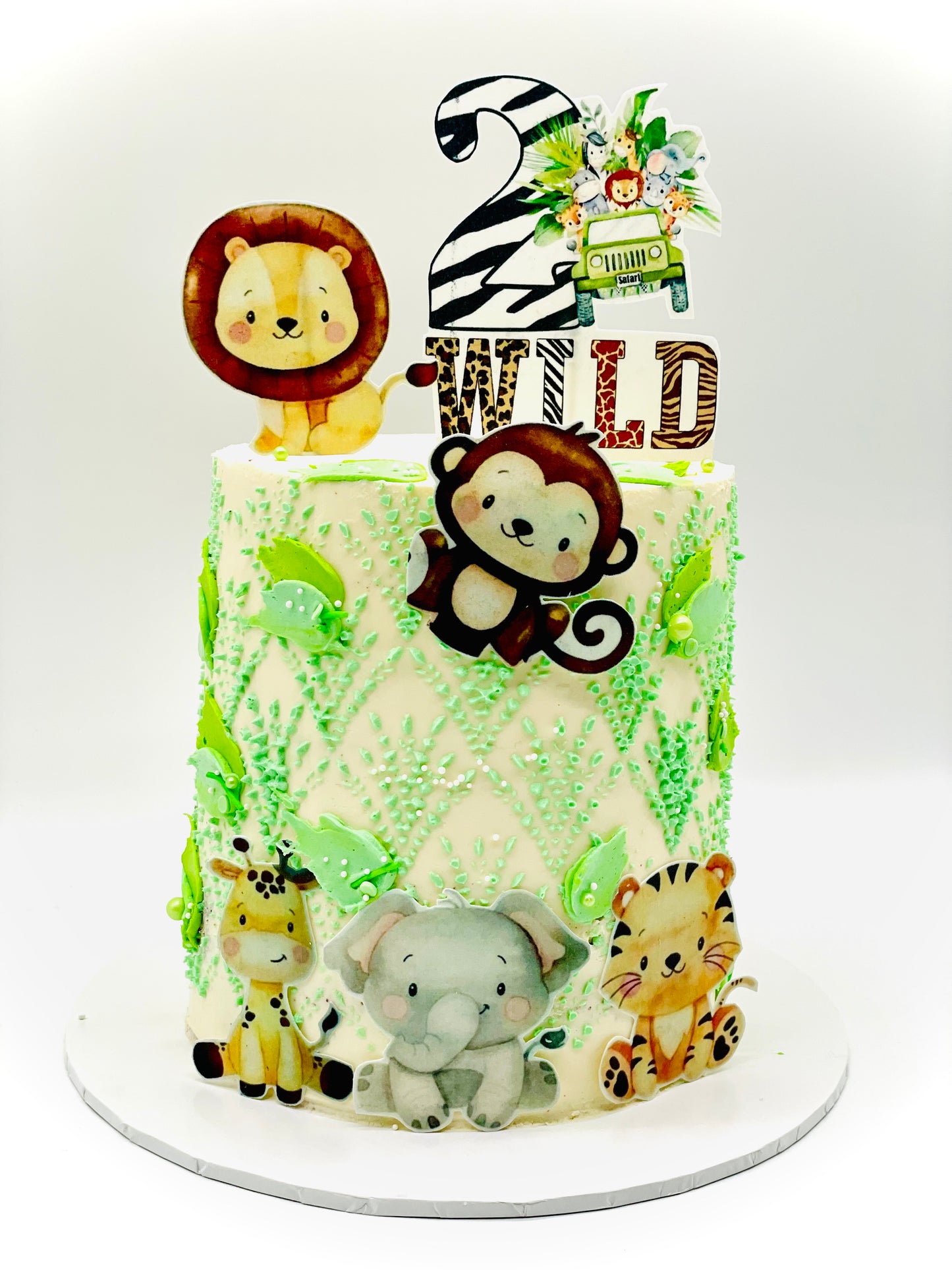 Load image into Gallery viewer, Pastal Green Jungle Cake

