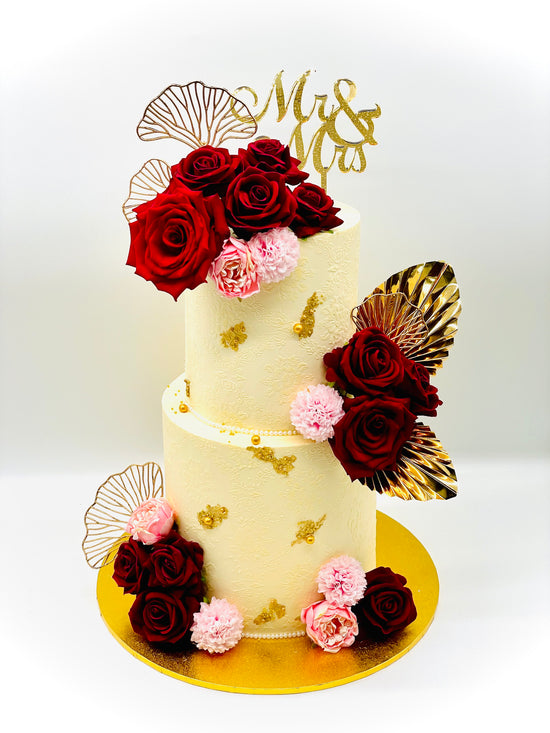 Magdalene Red Rose Wedding Cake