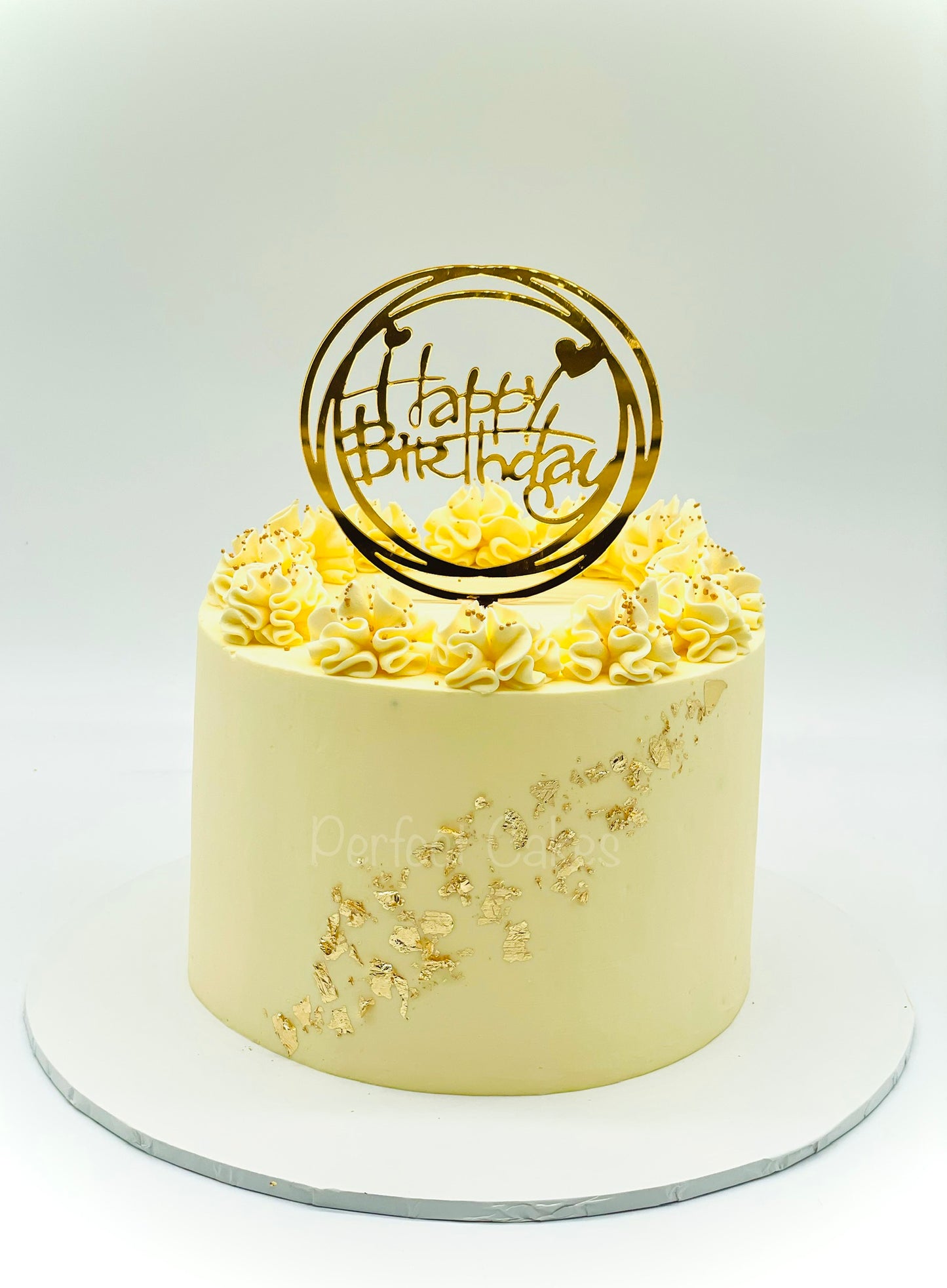 White and Gold Classic Cake