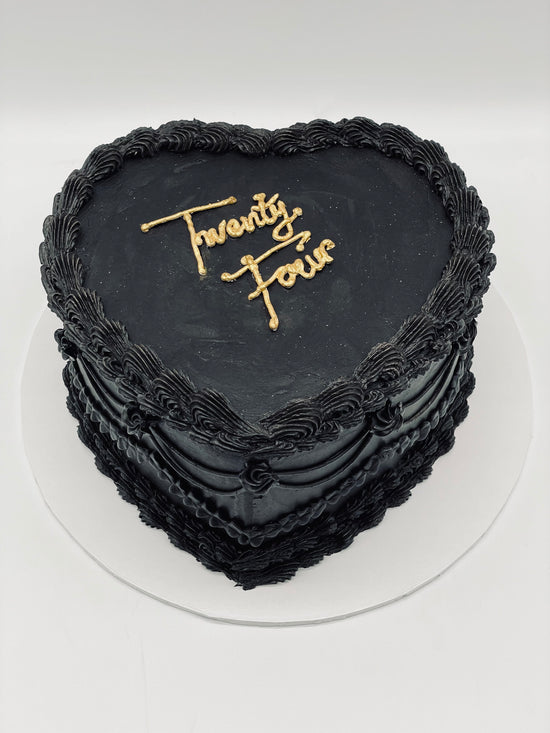 Black Vintage Heart Cake