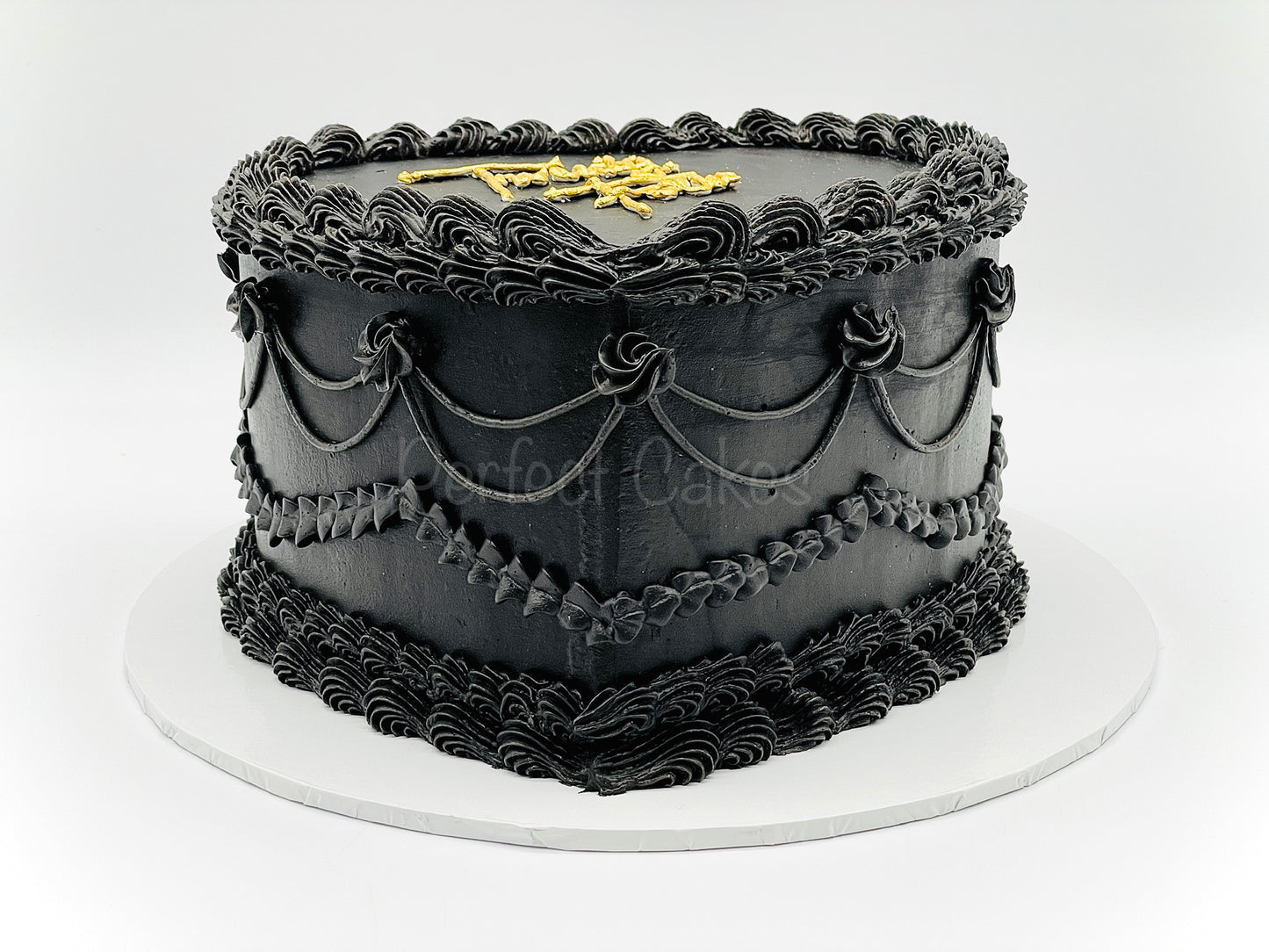 Black Vintage Heart Cake