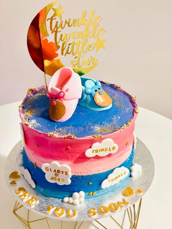 Load image into Gallery viewer, Twinkle Twinkle Gender Reveal Cake
